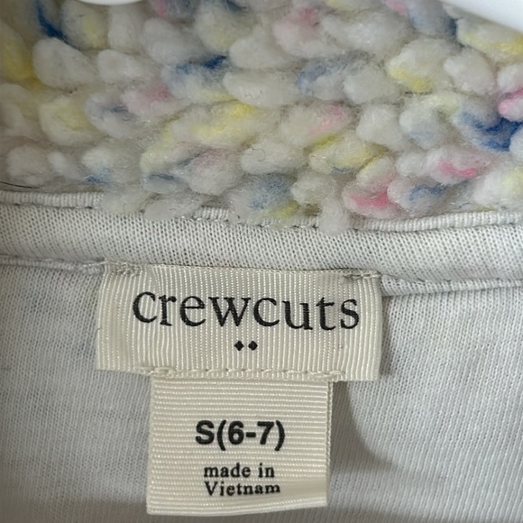 J Crew/ Crewcuts Confetti Faux Fur 1/2 Zip Fleece w Neon Pink Zipper - Picture 3 of 11